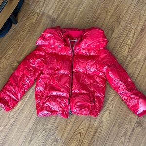 Alice & Olivia Red Puffer Jacket